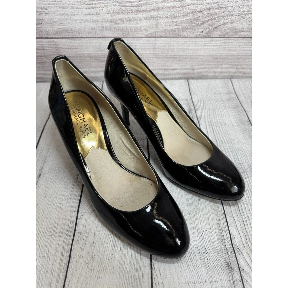 Michael Kors Black Patent Leather Shoes  3.5” Heel Women 7 M Flex Pump